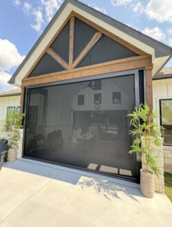 motorized patio shade w gable